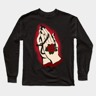 Neo Traditional Praying Hands Long Sleeve T-Shirt